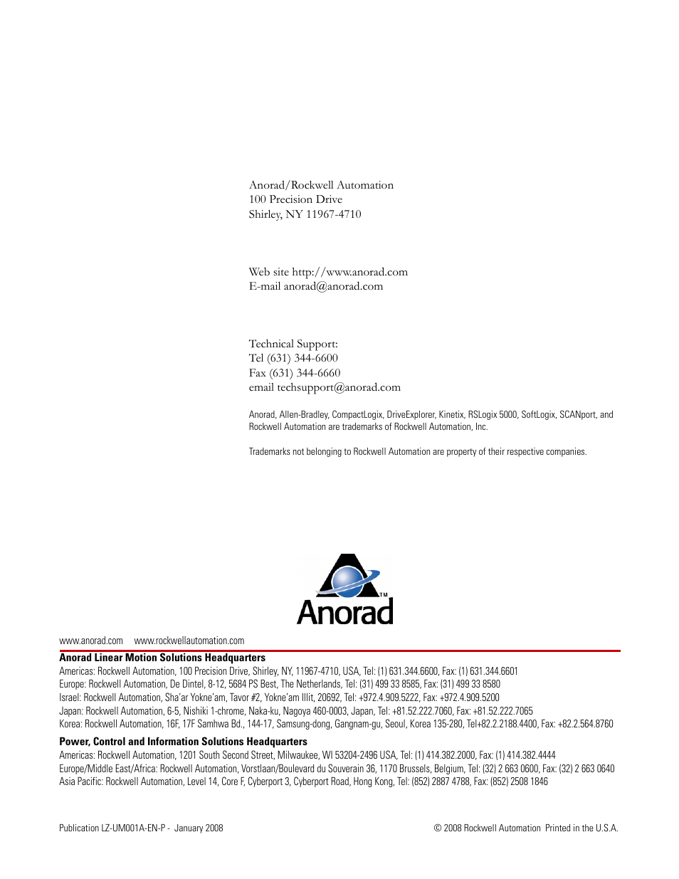 Rockwell Automation LZ Series Linear Motors User Manual | Page 64 / 64