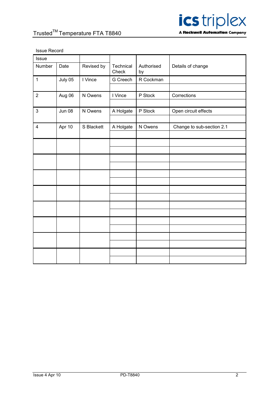 Trusted, Temperature fta t8840 | Rockwell Automation T8840 Trusted Temperature FTA User Manual | Page 2 / 15