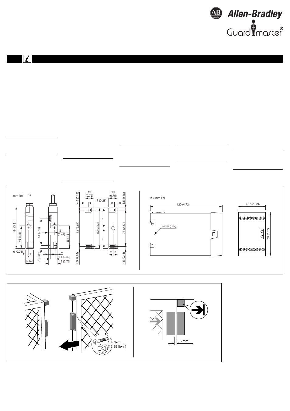 Rockwell Automation 440N Ferrocode Coded Magnetic Safety Switch Control Unit User Manual | 4 pages