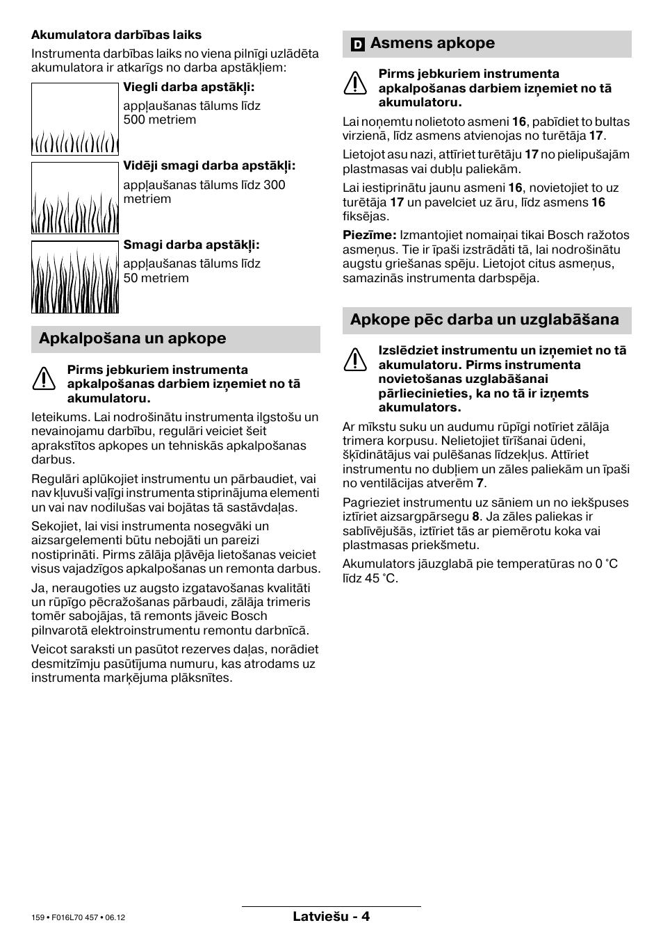 Bosch ART EASYTRIM Accu NIMH User Manual | Page 159 / 168