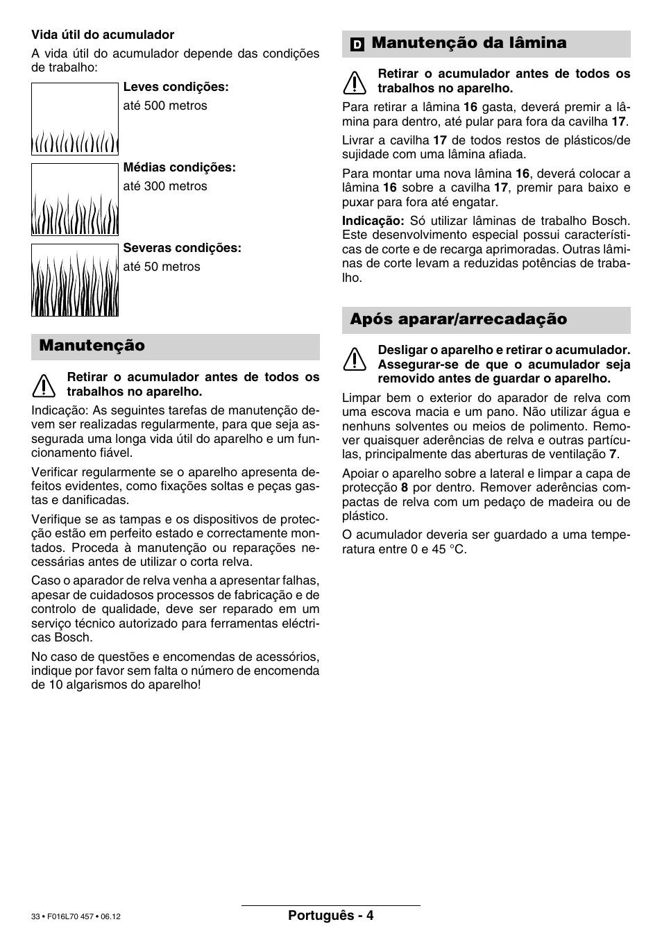 Bosch ART EASYTRIM Accu NIMH User Manual | Page 33 / 168