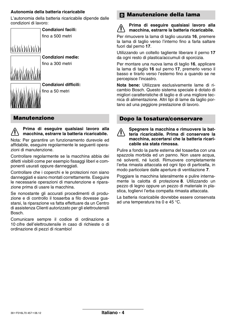 Bosch ART EASYTRIM Accu NIMH User Manual | Page 39 / 168