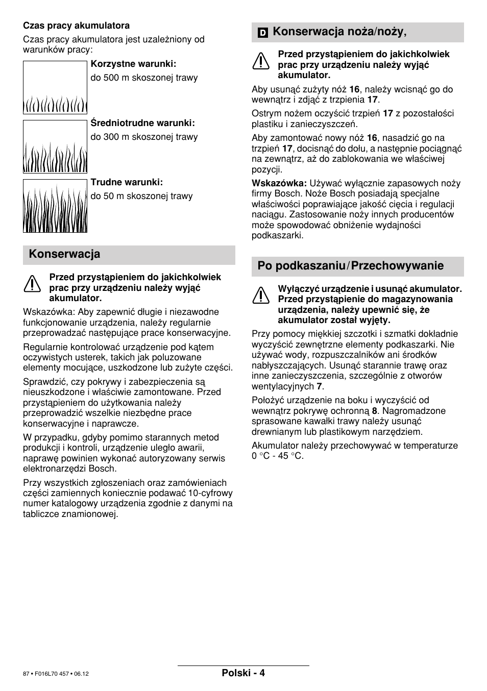 Bosch ART EASYTRIM Accu NIMH User Manual | Page 87 / 168