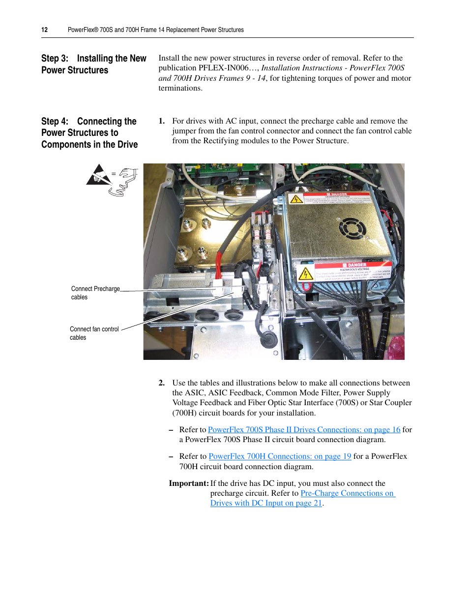 Step 3: installing the new power structures | Rockwell Automation 20D PowerFlex 700H/S Frame 14 Replacement Power Structures User Manual | Page 12 / 24