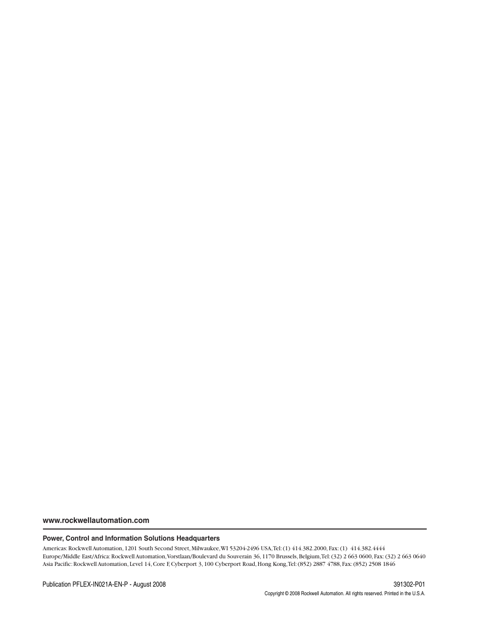 Pub. no. - date | Rockwell Automation 20D PowerFlex 700H/S Frame 14 Replacement Power Structures User Manual | Page 24 / 24