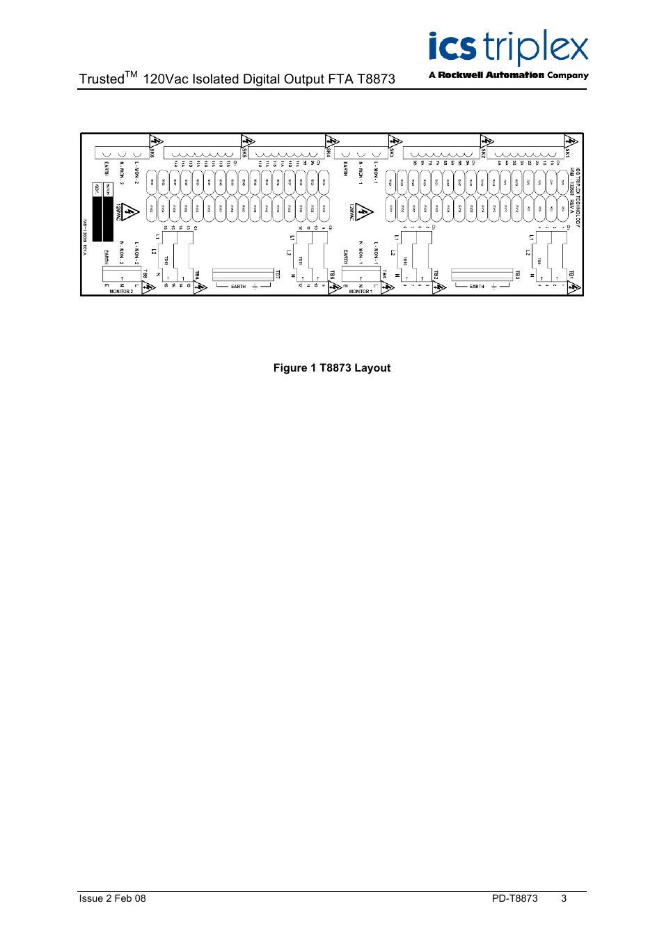 Trusted | Rockwell Automation T8873 Trusted 16 Channel 120V ac Isolated Digital Output FTA User Manual | Page 3 / 18