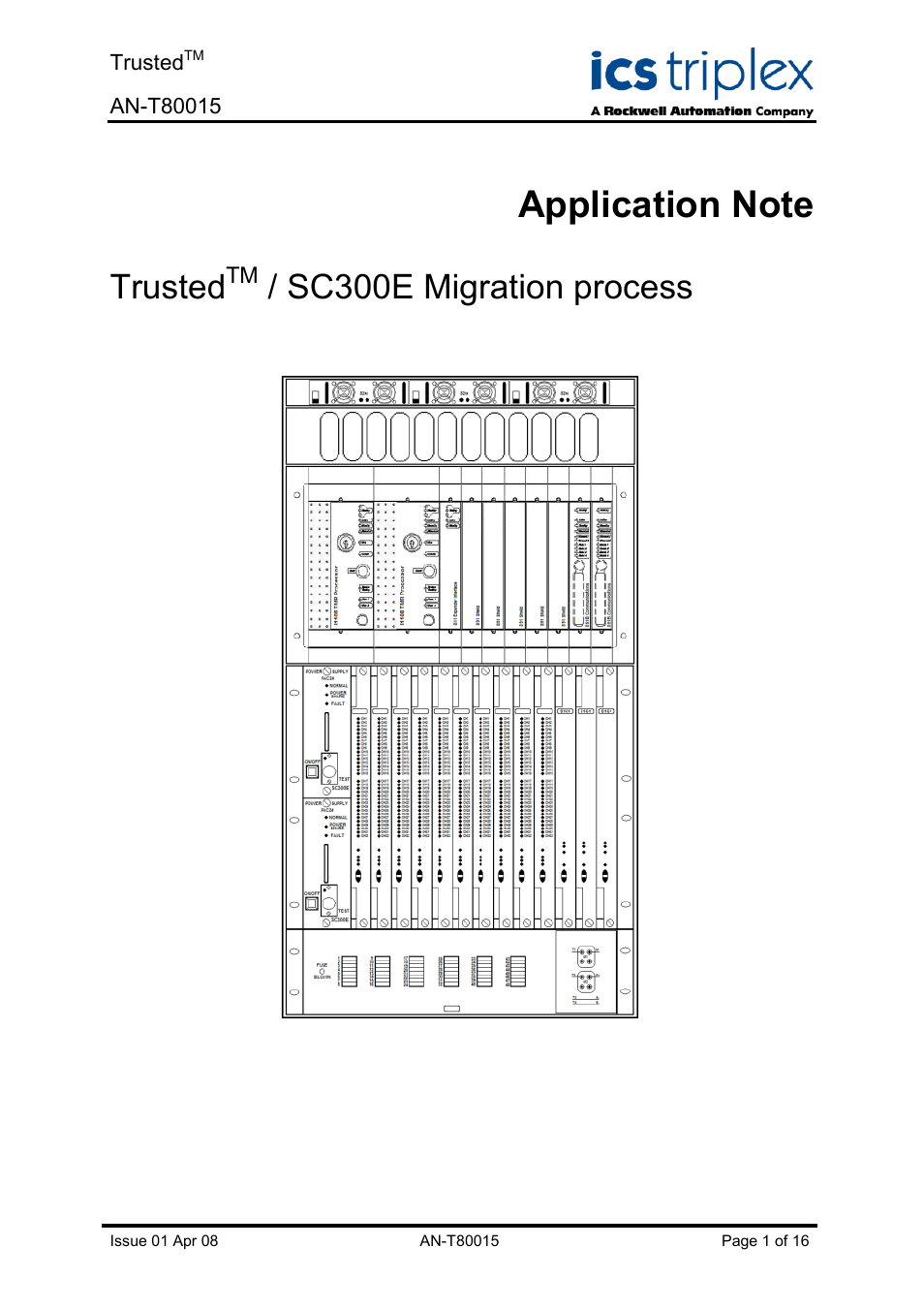 Rockwell Automation T80015 Application Note Trusted SC300E Migration Process User Manual | 16 pages