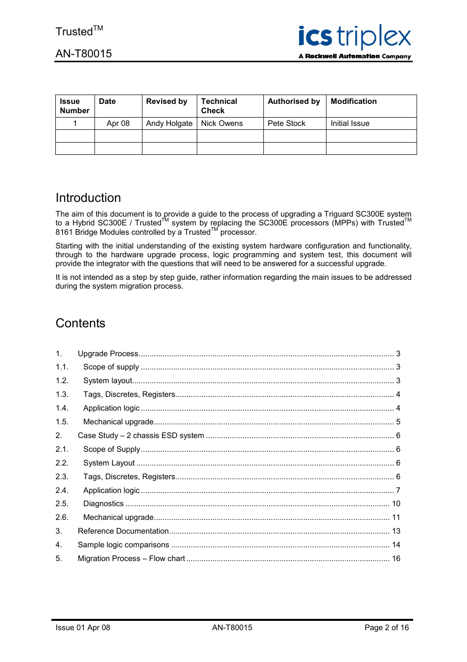 Rockwell Automation T80015 Application Note Trusted SC300E Migration Process User Manual | Page 2 / 16