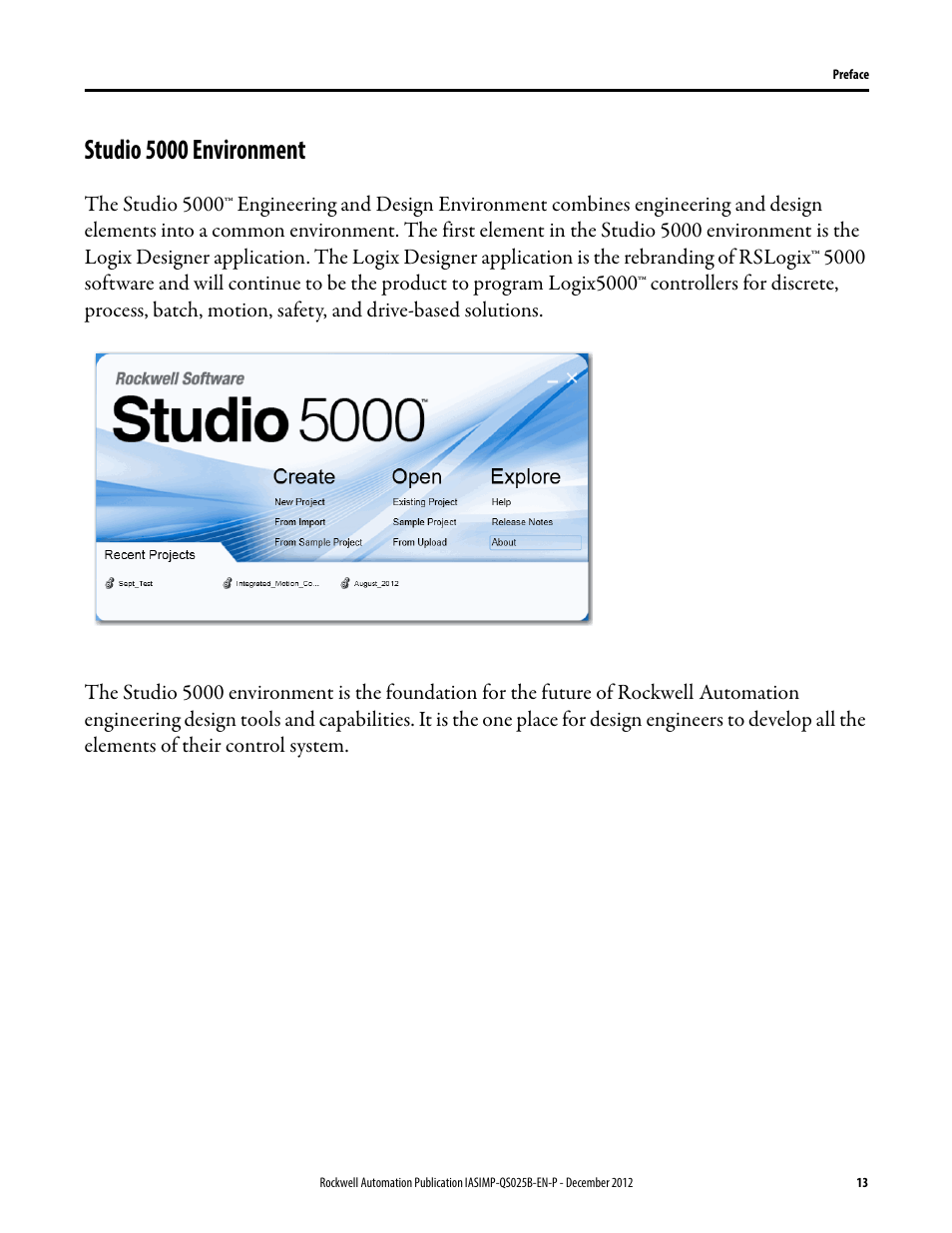 Studio 5000 environment | Rockwell Automation 1769-L24ER-QB1B_L24ER-QBFC1B_L27ERM-QBFC1B CompactLogix 5370 L2 Controllers Quick Start User Manual | Page 13 / 86