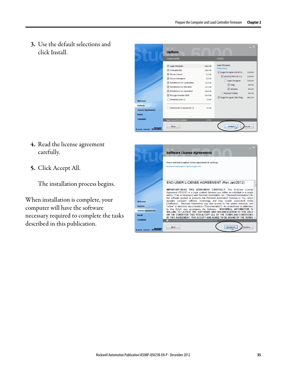 Rockwell Automation 1769-L24ER-QB1B_L24ER-QBFC1B_L27ERM-QBFC1B CompactLogix 5370 L2 Controllers Quick Start User Manual | Page 35 / 86