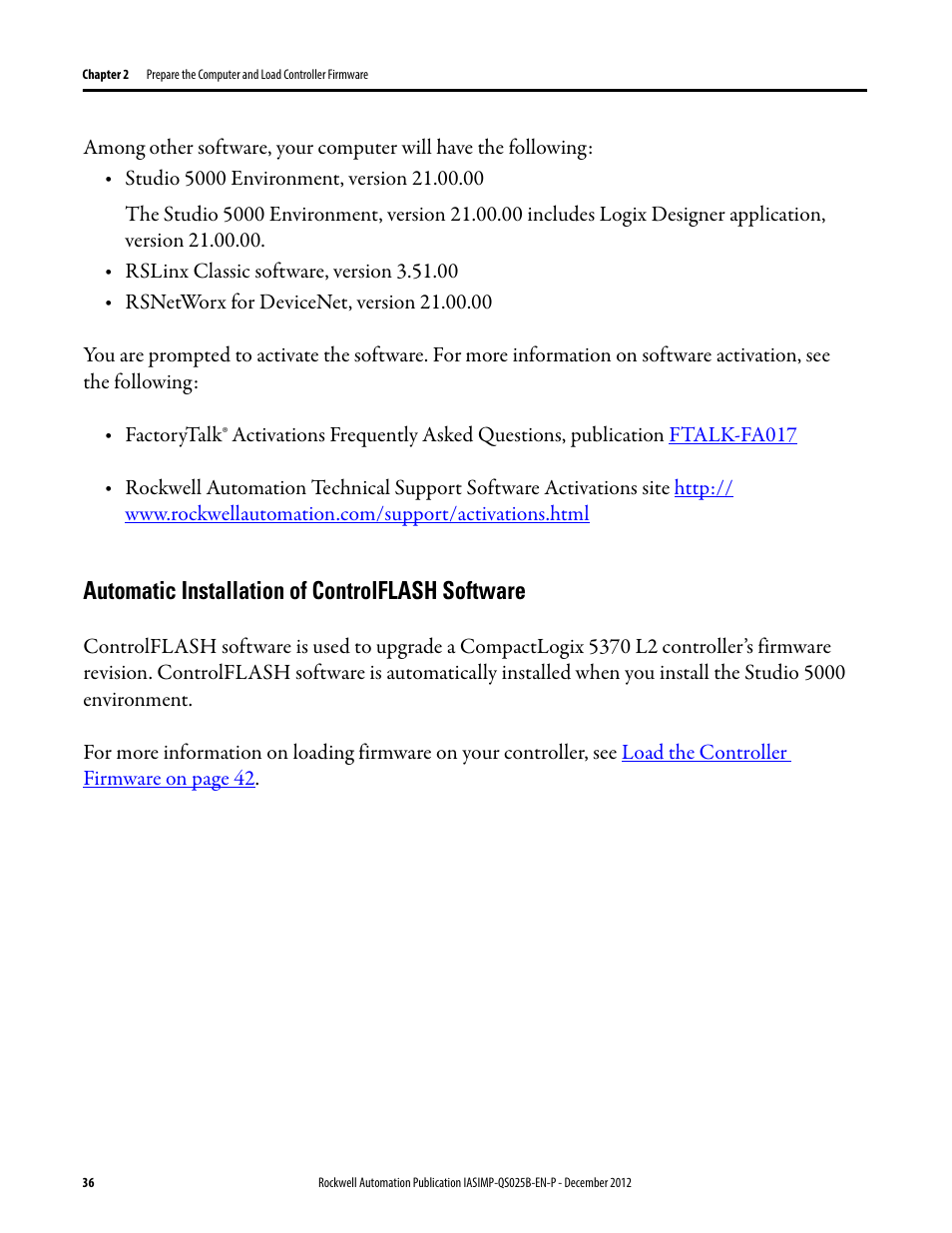 Automatic installation of controlflash software | Rockwell Automation 1769-L24ER-QB1B_L24ER-QBFC1B_L27ERM-QBFC1B CompactLogix 5370 L2 Controllers Quick Start User Manual | Page 36 / 86