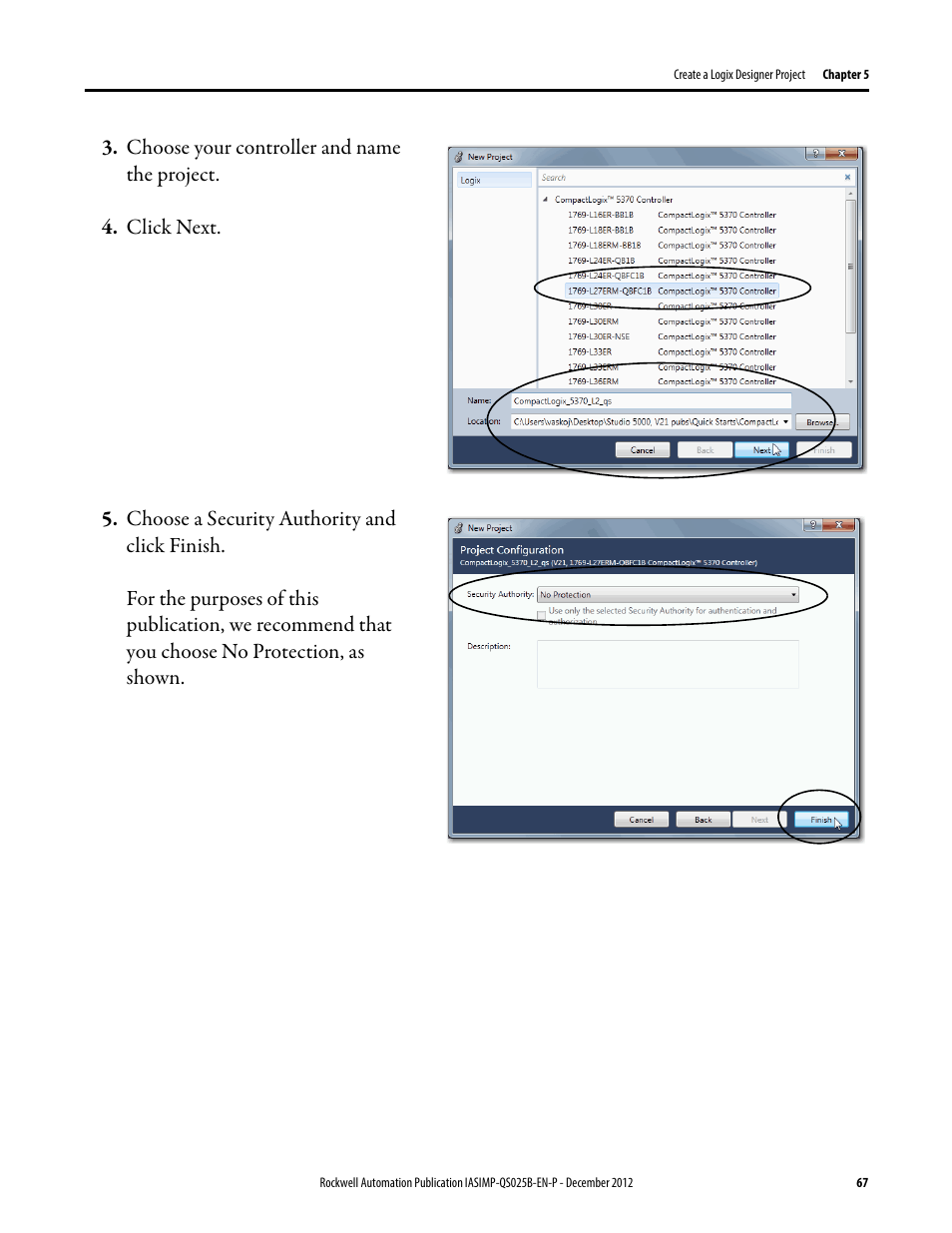 Rockwell Automation 1769-L24ER-QB1B_L24ER-QBFC1B_L27ERM-QBFC1B CompactLogix 5370 L2 Controllers Quick Start User Manual | Page 67 / 86