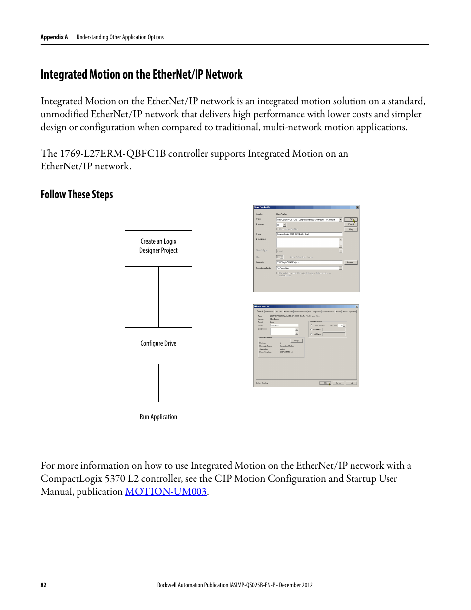 Integrated motion on the ethernet/ip network, Follow these steps | Rockwell Automation 1769-L24ER-QB1B_L24ER-QBFC1B_L27ERM-QBFC1B CompactLogix 5370 L2 Controllers Quick Start User Manual | Page 82 / 86
