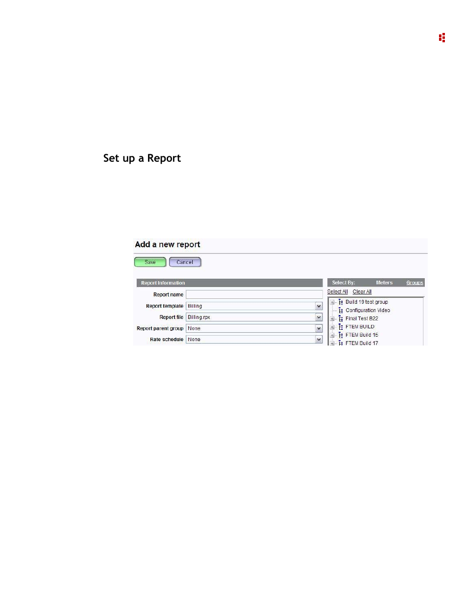 Set up a report | Rockwell Automation 9307 FactoryTalk EnergyMetrix User Manual | Page 107 / 334