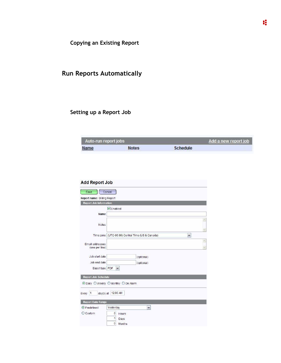 Run reports automatically | Rockwell Automation 9307 FactoryTalk EnergyMetrix User Manual | Page 109 / 334
