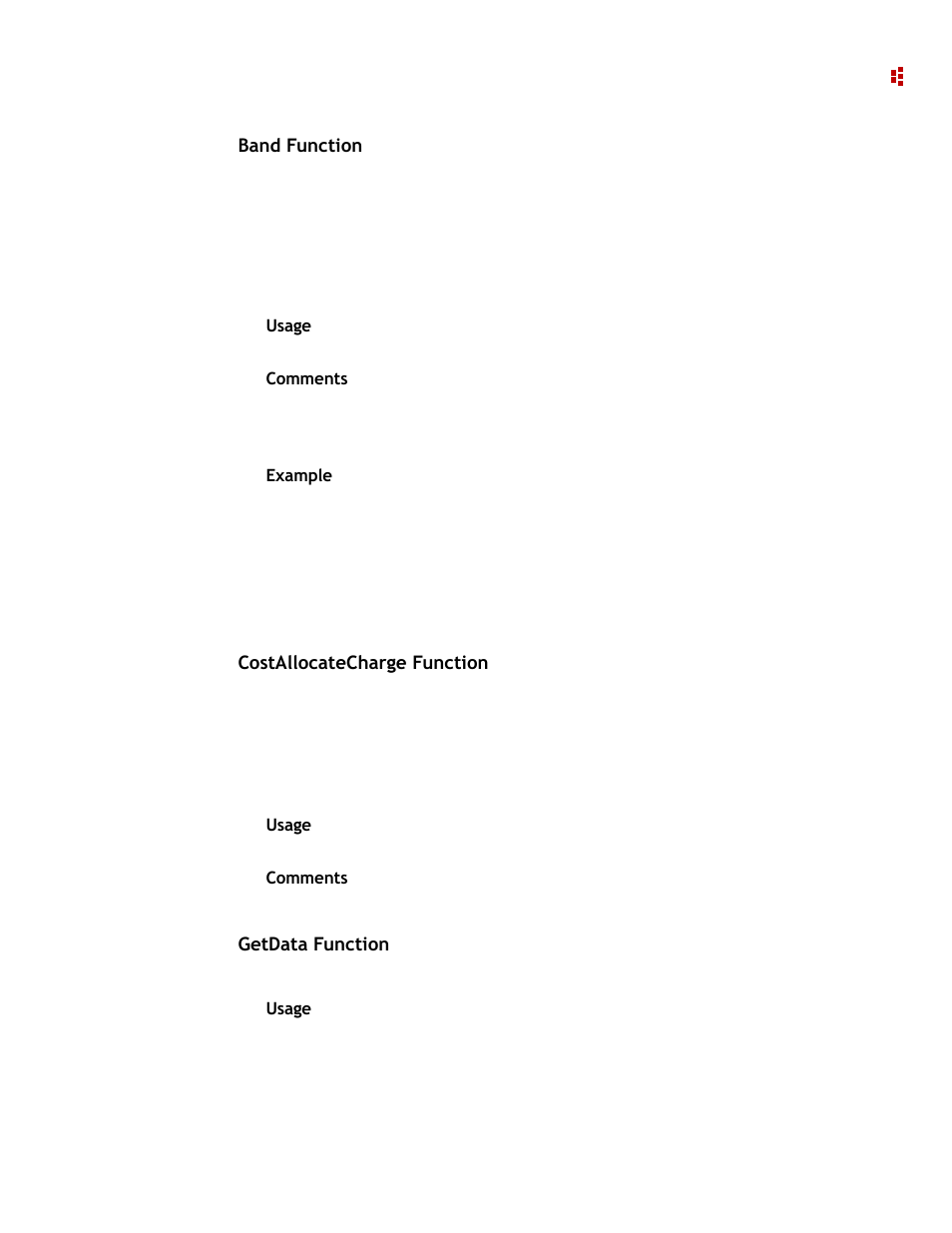 Band function, Costallocatecharge function, Getdata function | Rockwell Automation 9307 FactoryTalk EnergyMetrix User Manual | Page 123 / 334