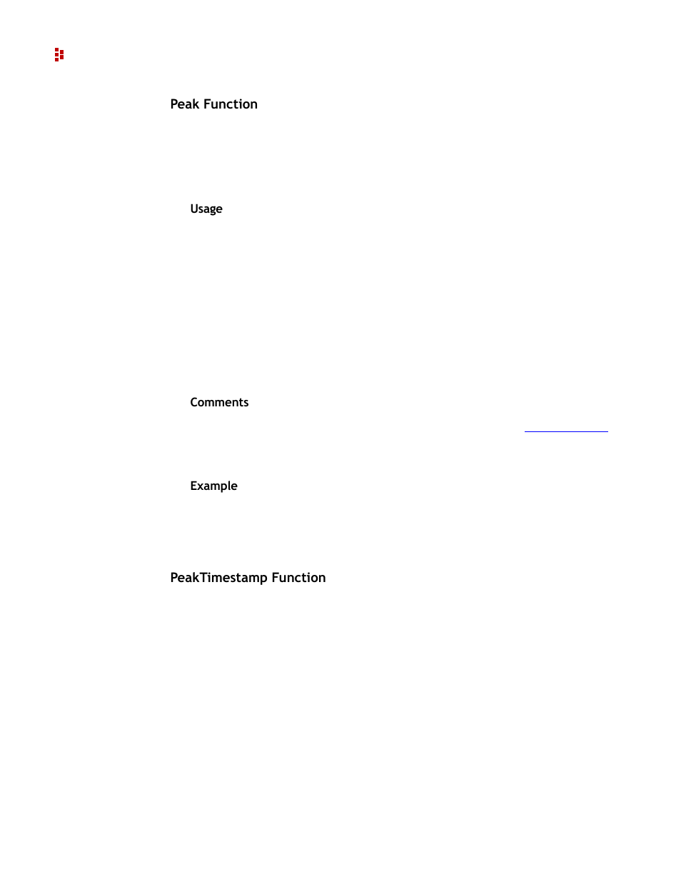 Peak function, Peaktimestamp function | Rockwell Automation 9307 FactoryTalk EnergyMetrix User Manual | Page 130 / 334