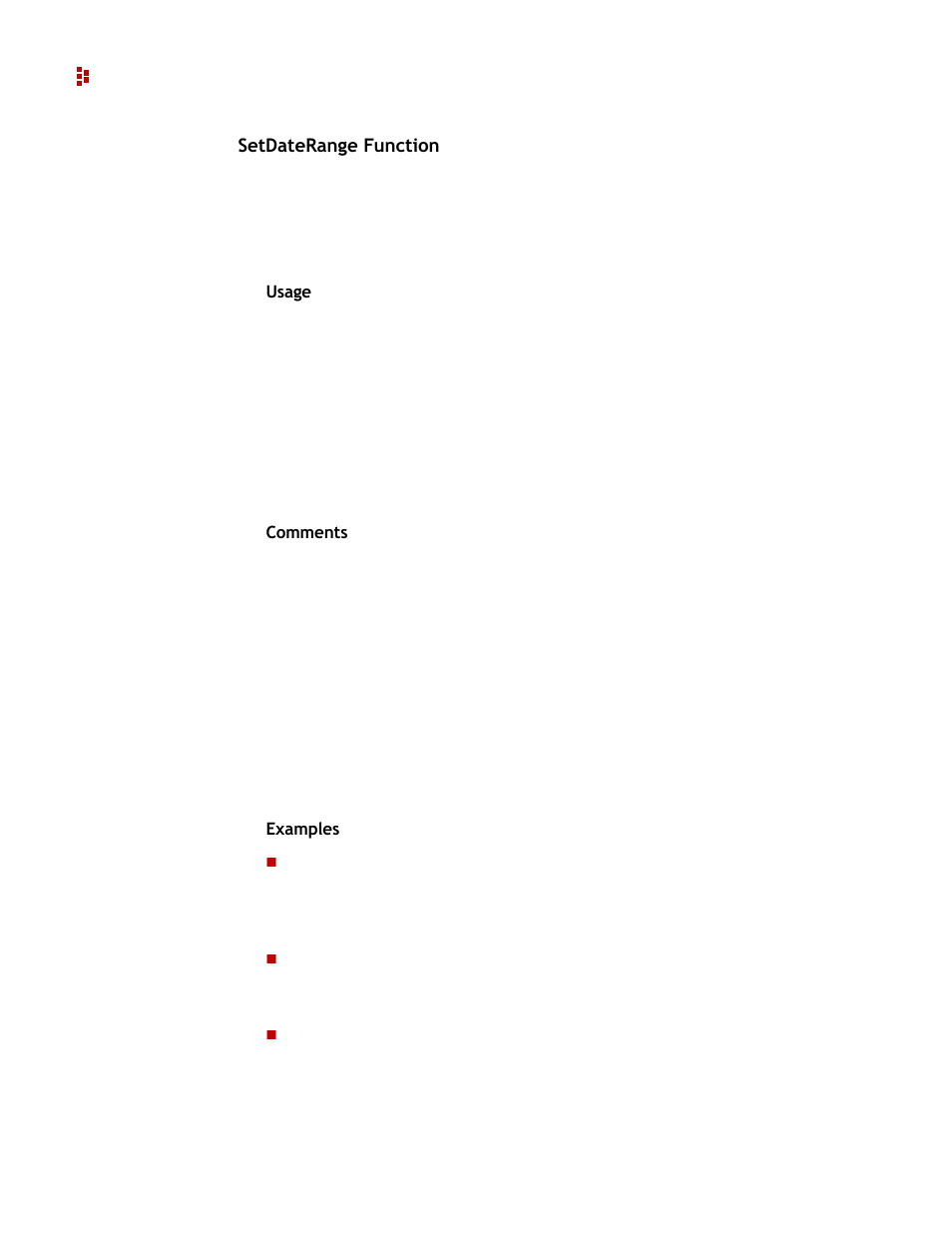 Setdaterange function | Rockwell Automation 9307 FactoryTalk EnergyMetrix User Manual | Page 134 / 334