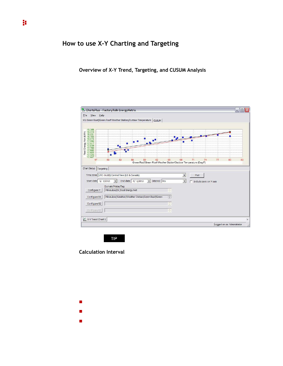 How to use x-y charting and targeting | Rockwell Automation 9307 FactoryTalk EnergyMetrix User Manual | Page 198 / 334