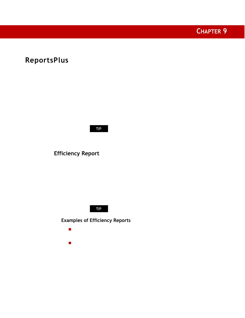 9 - reportsplus, Efficiency report, Chapter 9 reportsplus | 9reportsplus, Hapter | Rockwell Automation 9307 FactoryTalk EnergyMetrix User Manual | Page 205 / 334