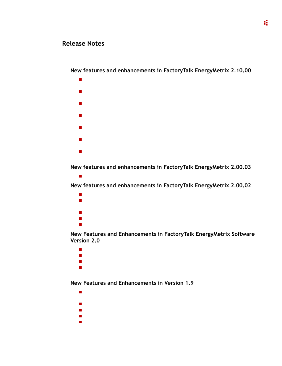 Release notes | Rockwell Automation 9307 FactoryTalk EnergyMetrix User Manual | Page 293 / 334