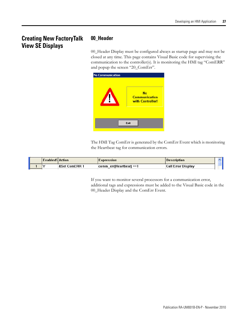 Creating new factorytalk view se displays, 00_header, Creating new ftview se displays | Rockwell Automation MMCL Using the Mining, Mineral, and Cement Library (MMCL) in FactoryTalk View Site Ed User Manual | Page 27 / 92