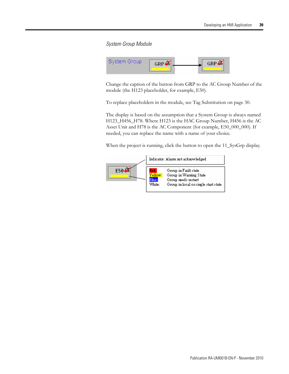 System group module | Rockwell Automation MMCL Using the Mining, Mineral, and Cement Library (MMCL) in FactoryTalk View Site Ed User Manual | Page 39 / 92