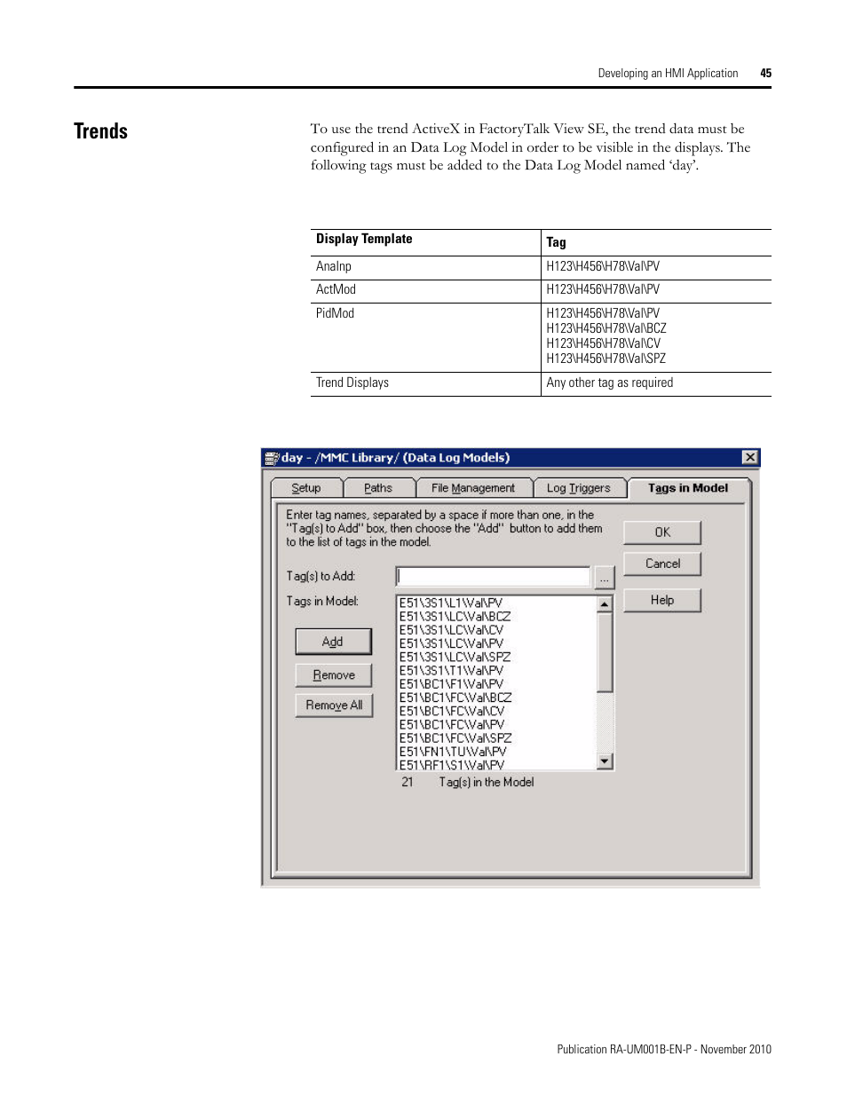 Trends | Rockwell Automation MMCL Using the Mining, Mineral, and Cement Library (MMCL) in FactoryTalk View Site Ed User Manual | Page 45 / 92