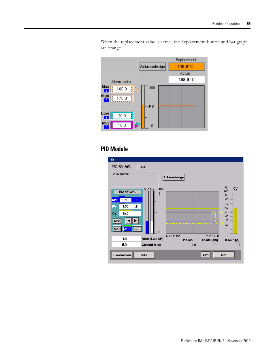 Pid module | Rockwell Automation MMCL Using the Mining, Mineral, and Cement Library (MMCL) in FactoryTalk View Site Ed User Manual | Page 55 / 92