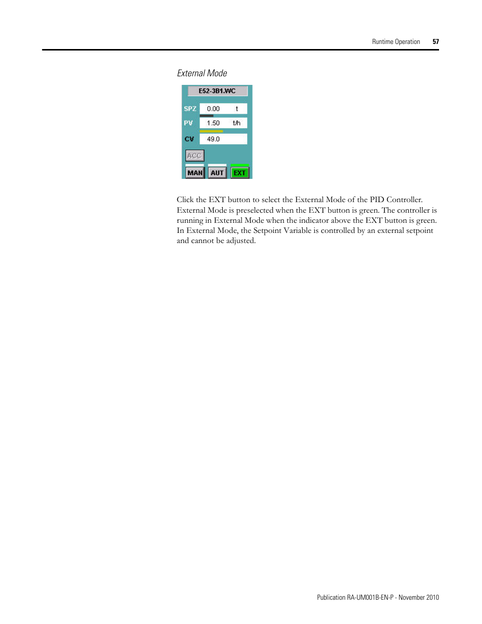 External mode | Rockwell Automation MMCL Using the Mining, Mineral, and Cement Library (MMCL) in FactoryTalk View Site Ed User Manual | Page 57 / 92