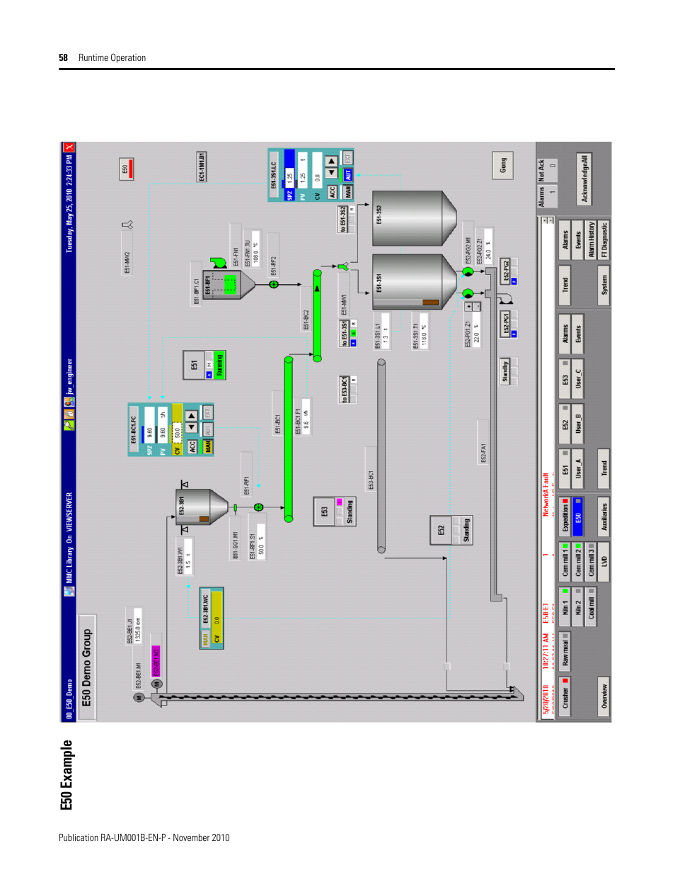 E50 example | Rockwell Automation MMCL Using the Mining, Mineral, and Cement Library (MMCL) in FactoryTalk View Site Ed User Manual | Page 58 / 92