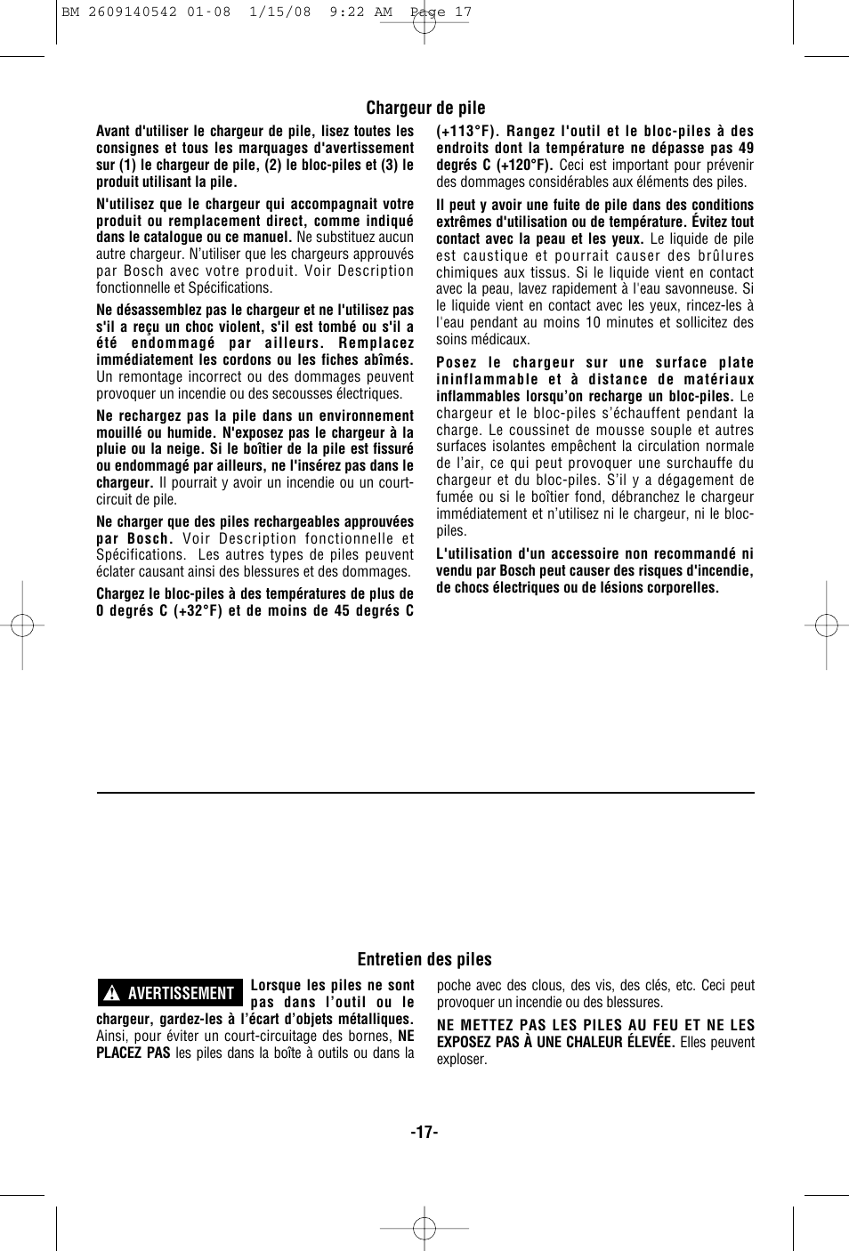 Bosch PS20 User Manual | Page 17 / 40