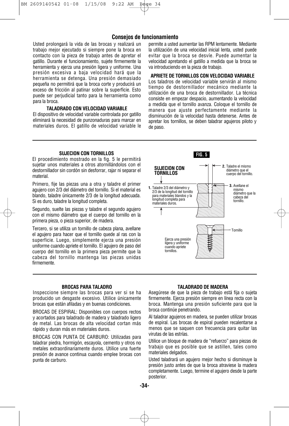 Consejos de funcionamiento | Bosch PS20 User Manual | Page 34 / 40