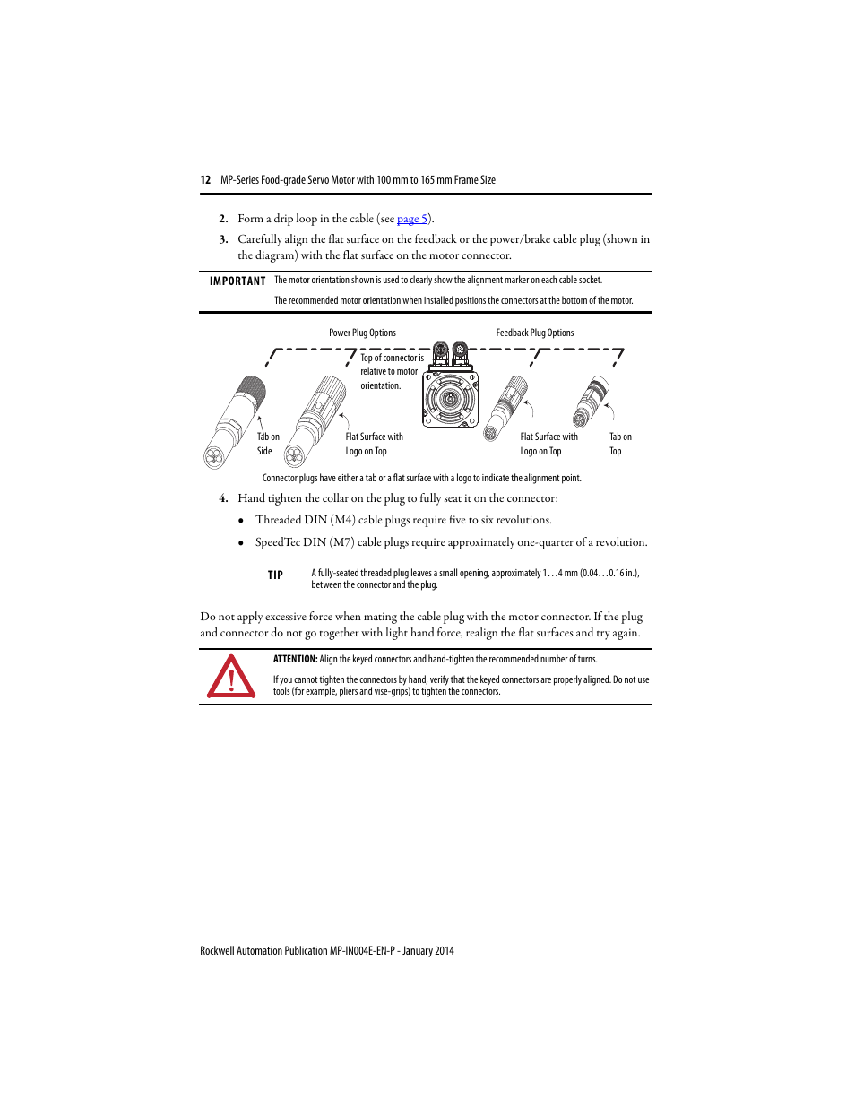 Rockwell Automation MPF-Bxxx Food Grade Servo Motor User Manual | Page 12 / 24