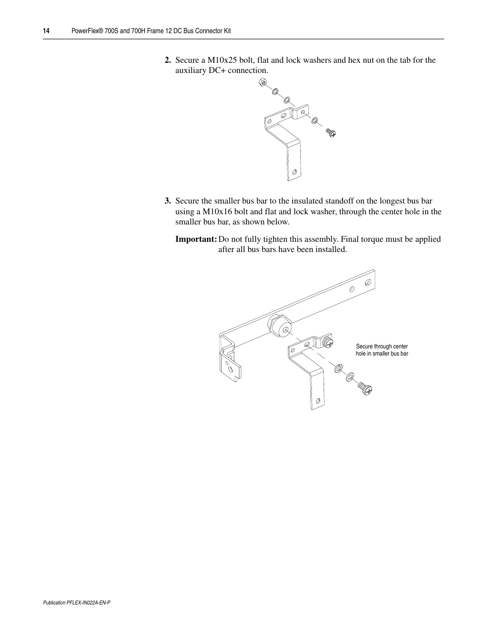Rockwell Automation 20D PowerFlex 700S and 700H Frame 12 DC Bus Connector Kit User Manual | Page 14 / 34