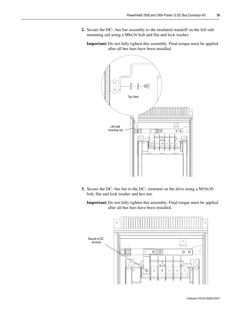 Rockwell Automation 20D PowerFlex 700S and 700H Frame 12 DC Bus Connector Kit User Manual | Page 19 / 34