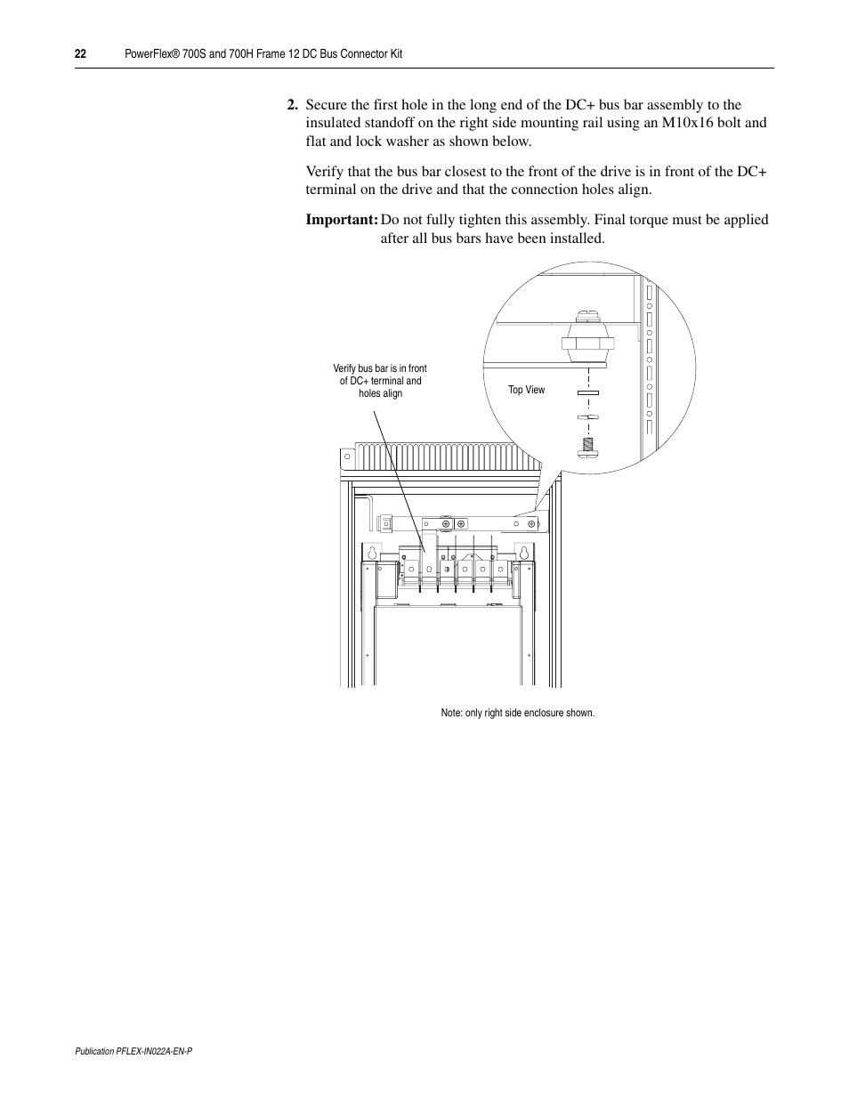 Rockwell Automation 20D PowerFlex 700S and 700H Frame 12 DC Bus Connector Kit User Manual | Page 22 / 34