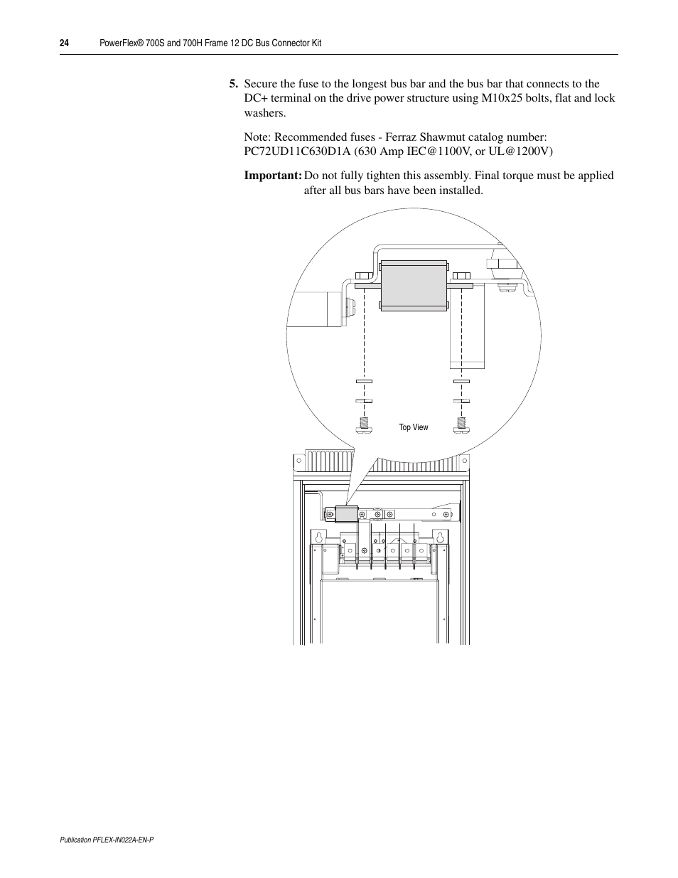 Rockwell Automation 20D PowerFlex 700S and 700H Frame 12 DC Bus Connector Kit User Manual | Page 24 / 34