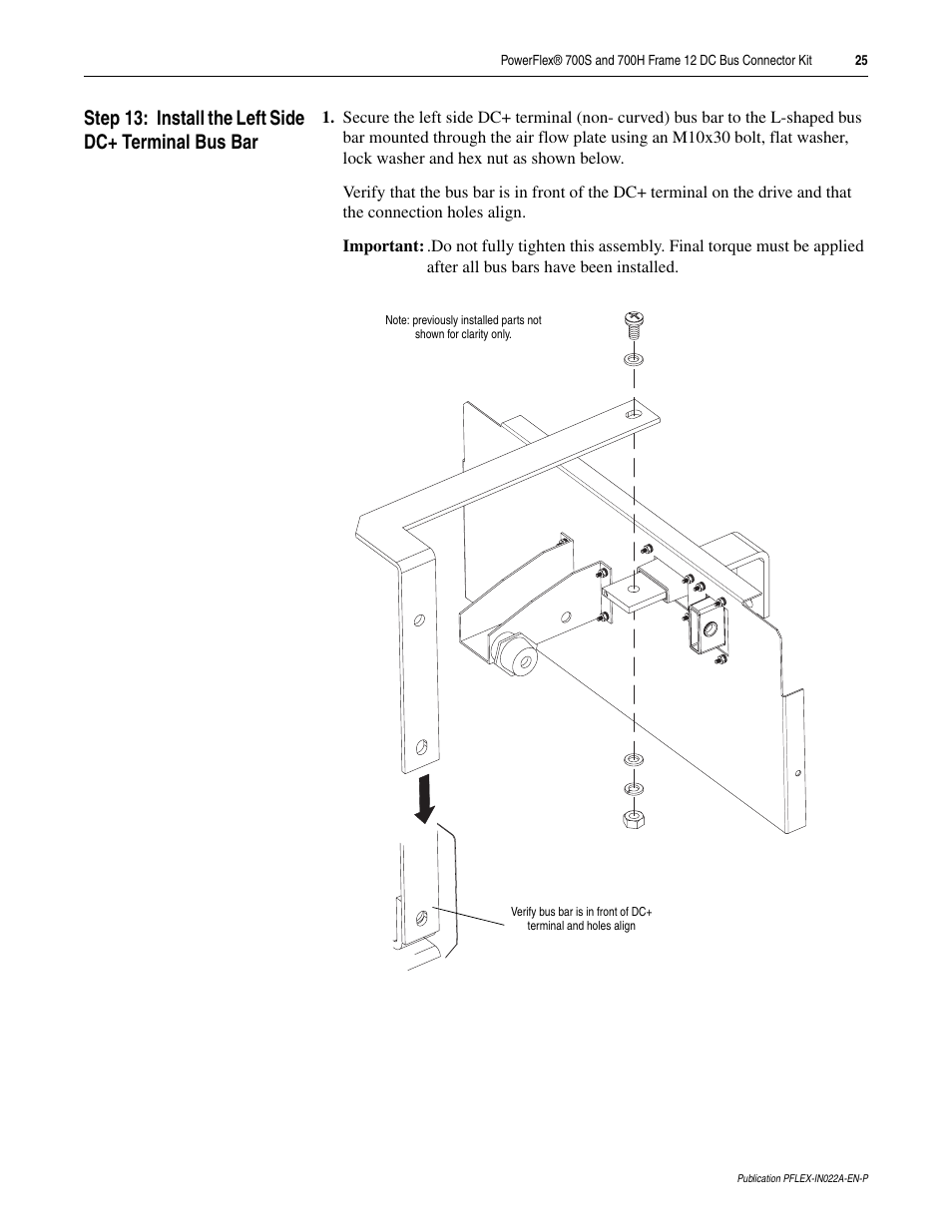 Rockwell Automation 20D PowerFlex 700S and 700H Frame 12 DC Bus Connector Kit User Manual | Page 25 / 34
