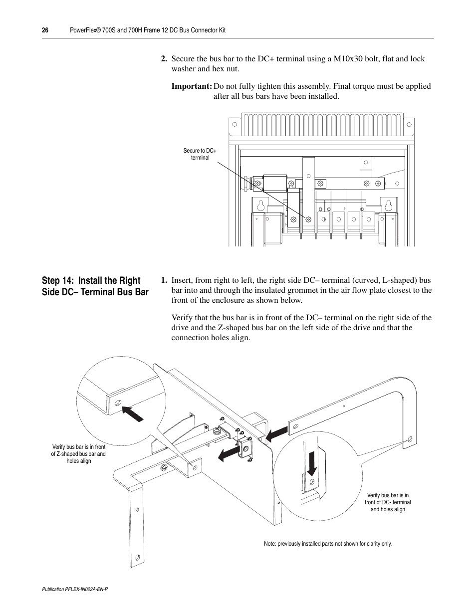 Rockwell Automation 20D PowerFlex 700S and 700H Frame 12 DC Bus Connector Kit User Manual | Page 26 / 34
