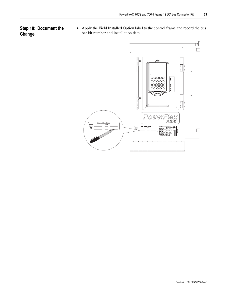 Rockwell Automation 20D PowerFlex 700S and 700H Frame 12 DC Bus Connector Kit User Manual | Page 33 / 34