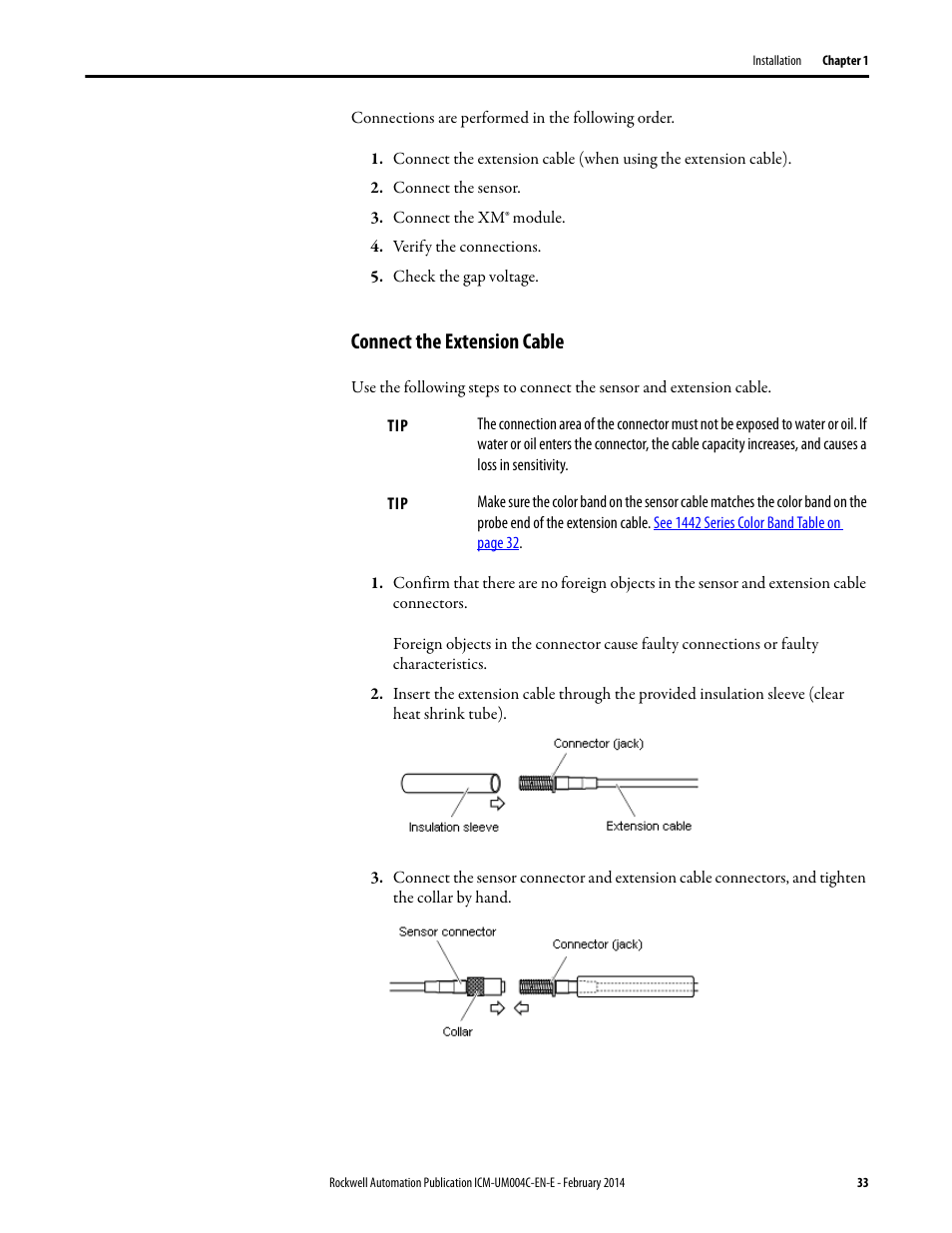 Connect the extension cable | Rockwell Automation 1442 Eddy Current Probe System User Manual | Page 33 / 56