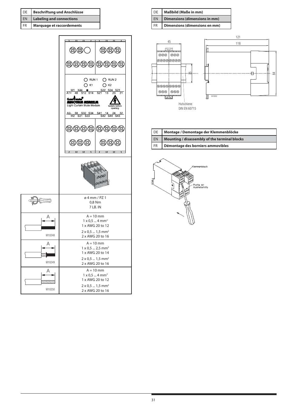 Rockwell Automation 440R Lichtgittermodul MSR22LM mit umschaltbaren Funktionen Light curtain controller User Manual | Page 31 / 32