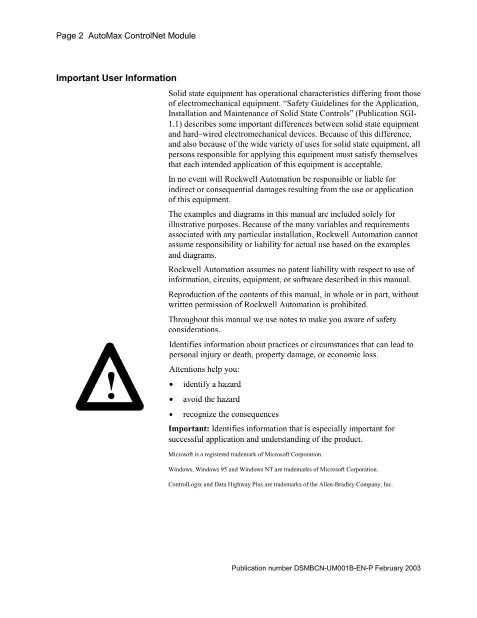 Rockwell Automation AutoMax ControlNet Communication Interface Module User Manual | Page 2 / 80