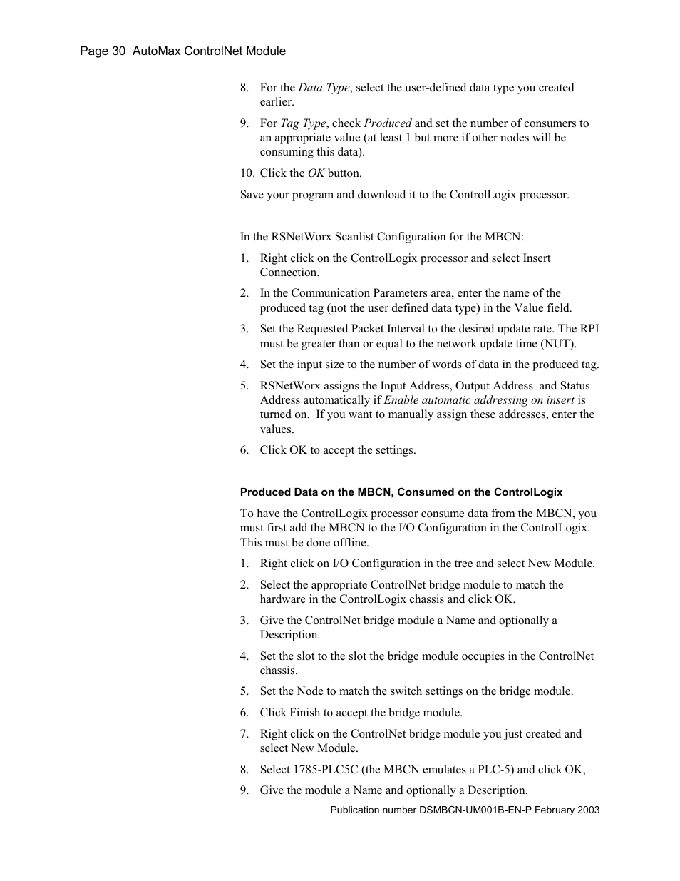 Rockwell Automation AutoMax ControlNet Communication Interface Module User Manual | Page 30 / 80