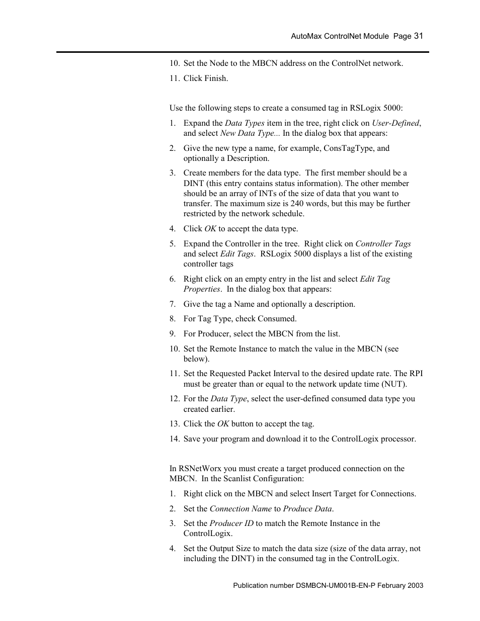 Rockwell Automation AutoMax ControlNet Communication Interface Module User Manual | Page 31 / 80