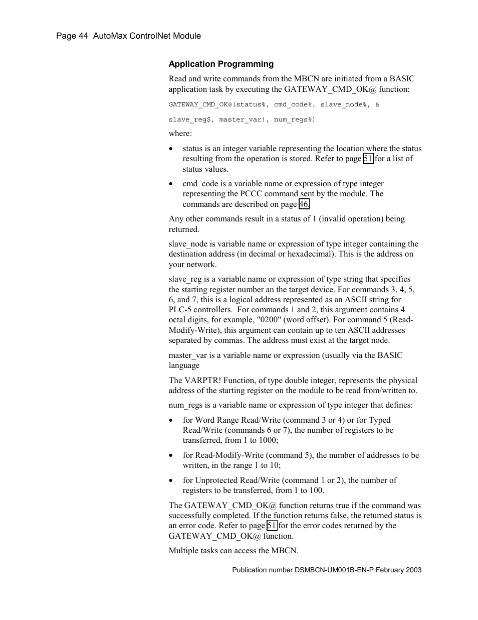 Rockwell Automation AutoMax ControlNet Communication Interface Module User Manual | Page 44 / 80