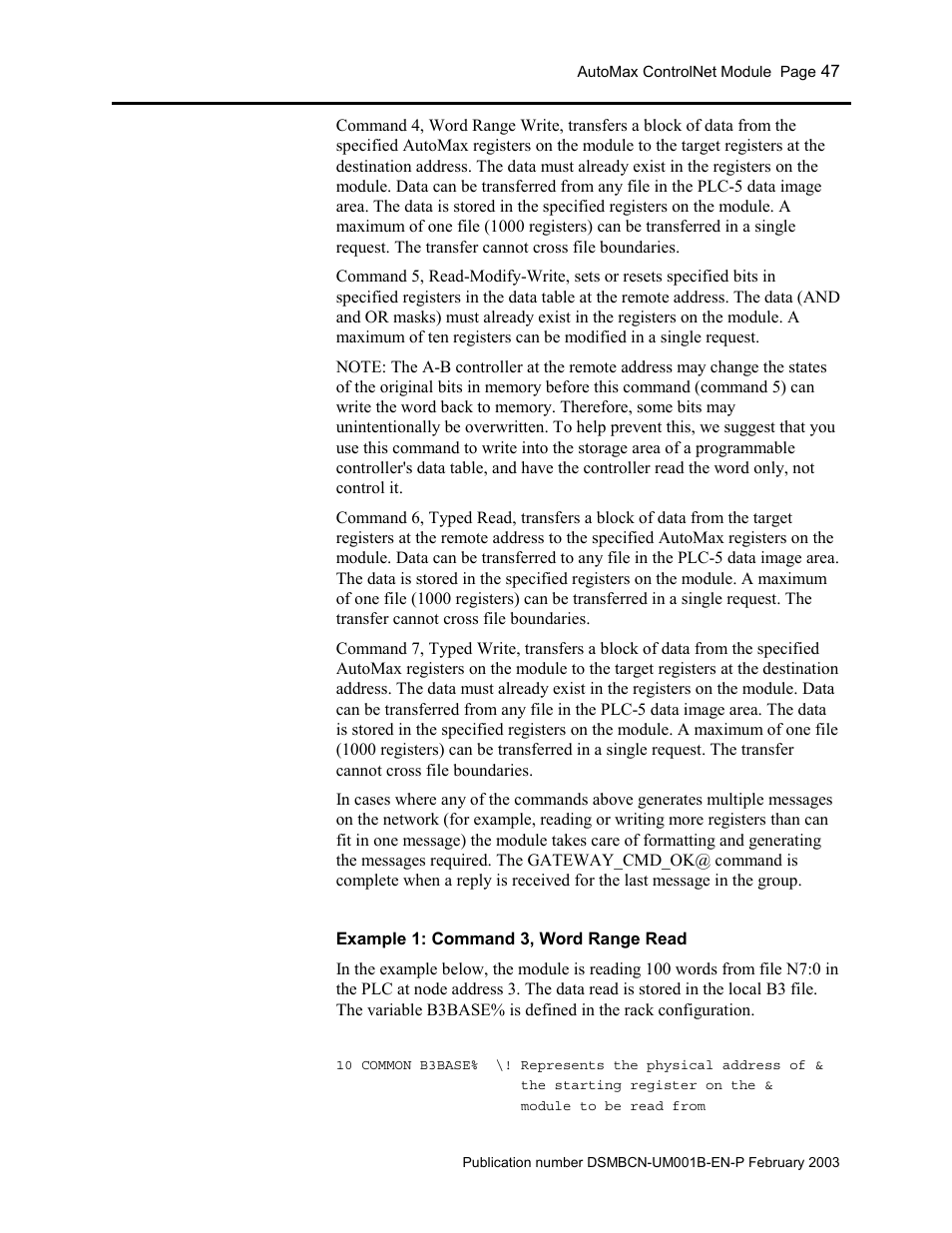 Rockwell Automation AutoMax ControlNet Communication Interface Module User Manual | Page 47 / 80