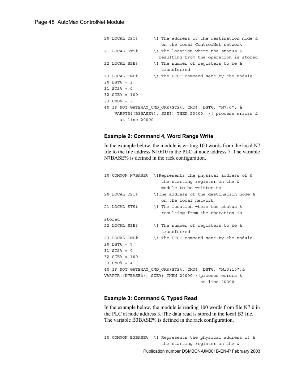 Rockwell Automation AutoMax ControlNet Communication Interface Module User Manual | Page 48 / 80