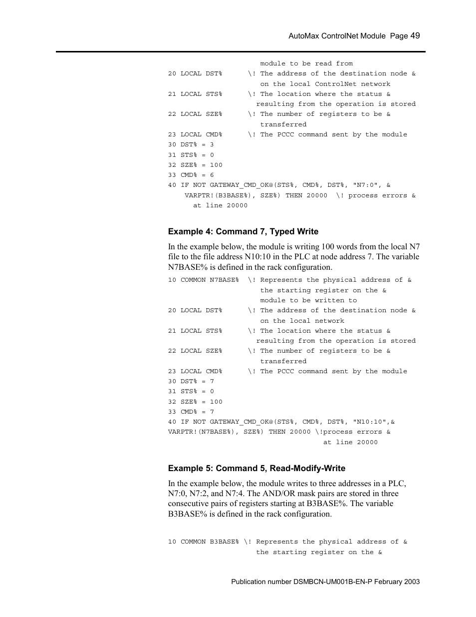 Rockwell Automation AutoMax ControlNet Communication Interface Module User Manual | Page 49 / 80